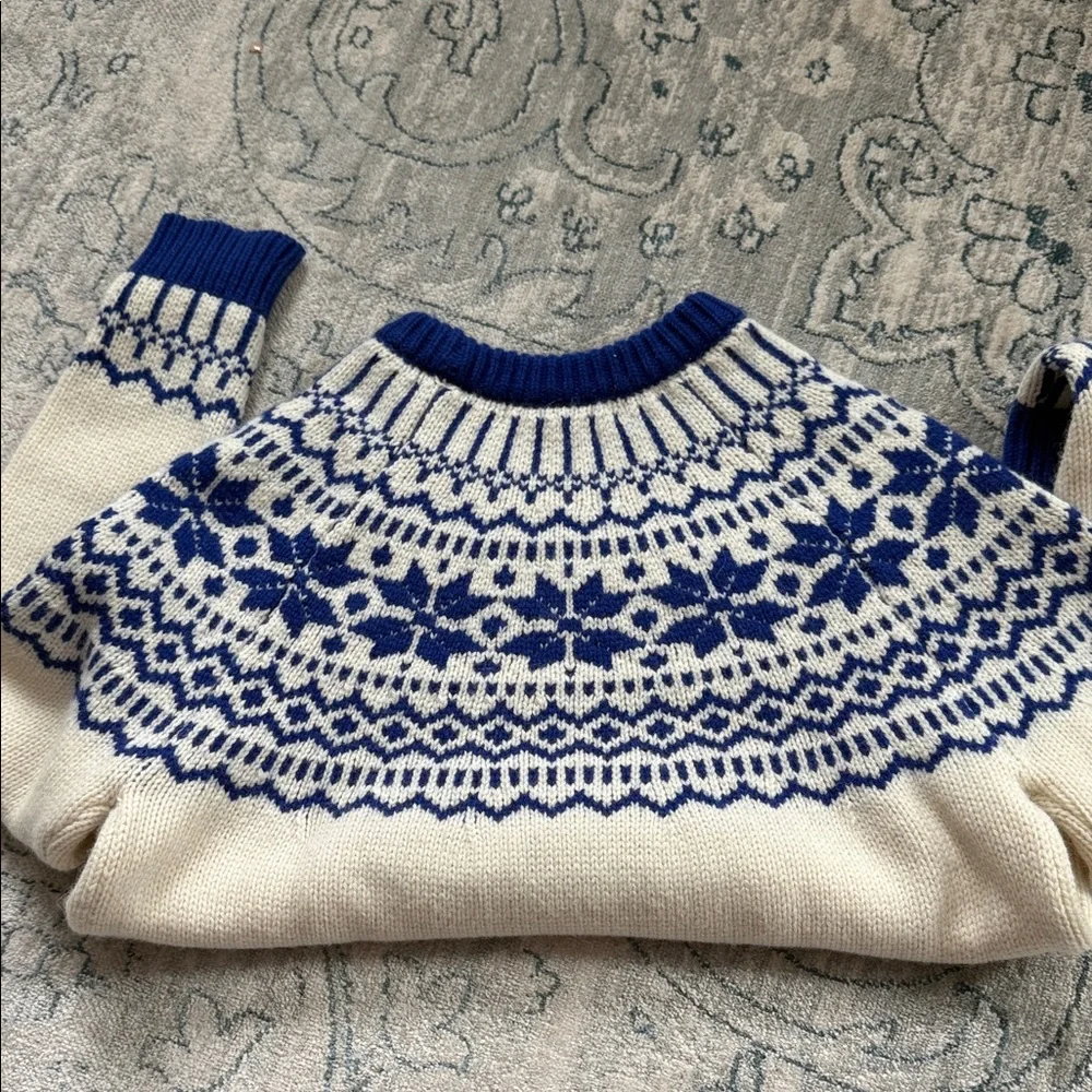 Boden Blue and Cream Nordic Pattern Sweater - Picture 9 of 9